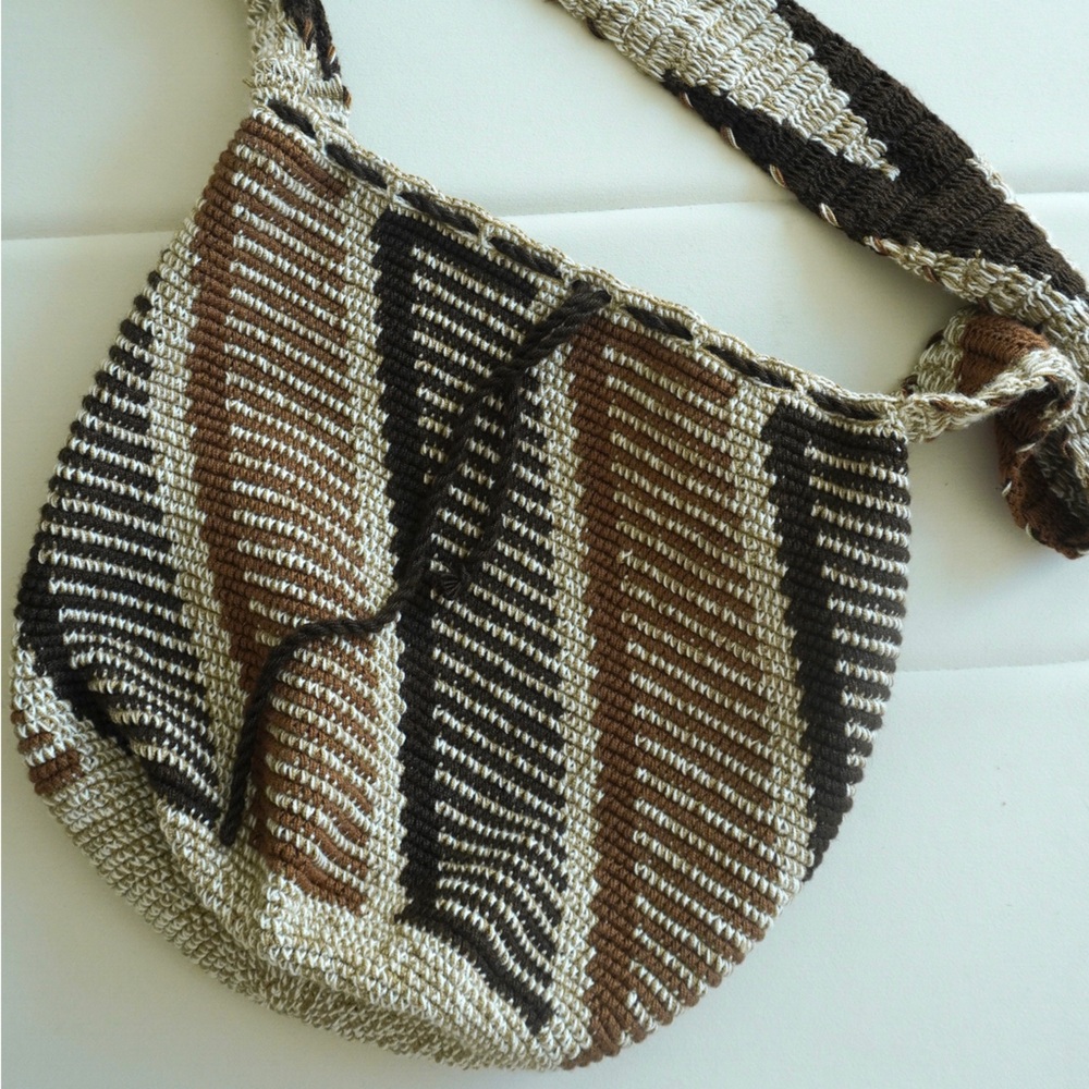 Striped Brown and Cream Women's Bag